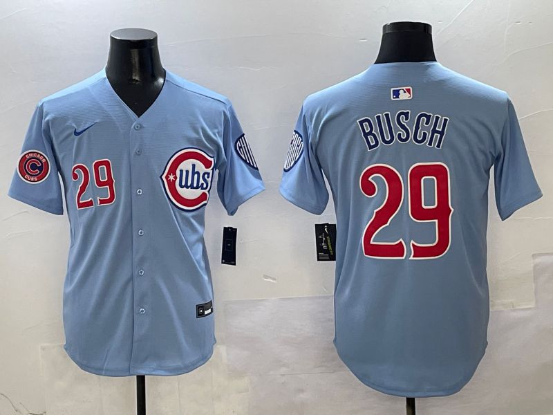 Men Chicago Cubs #29 Busch Light Blue Game 2025 Nike MLB Jersey style 2->los angeles dodgers->MLB Jersey
